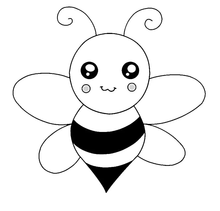 귀여운 꿀벌 coloring page