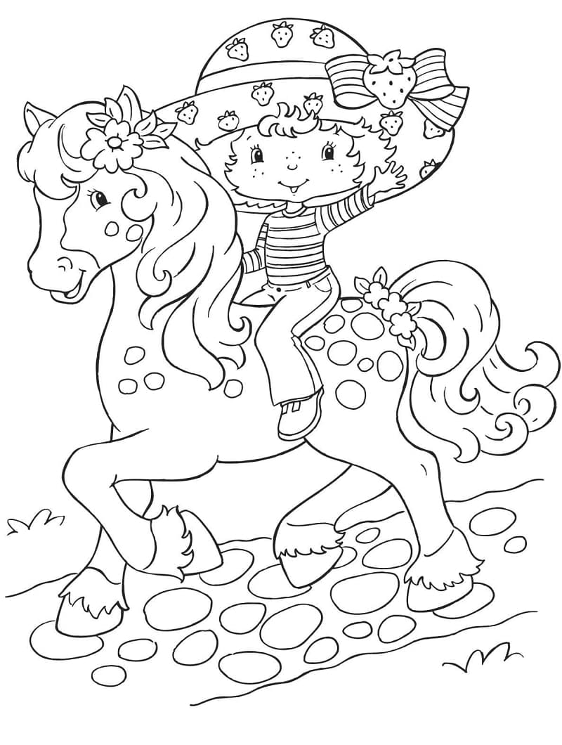 귀여운 딸기 쇼트케이크 coloring page