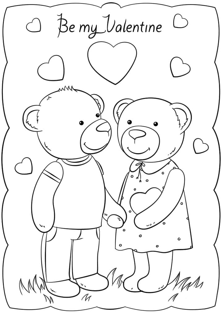 해피 발렌타인 카드 coloring page