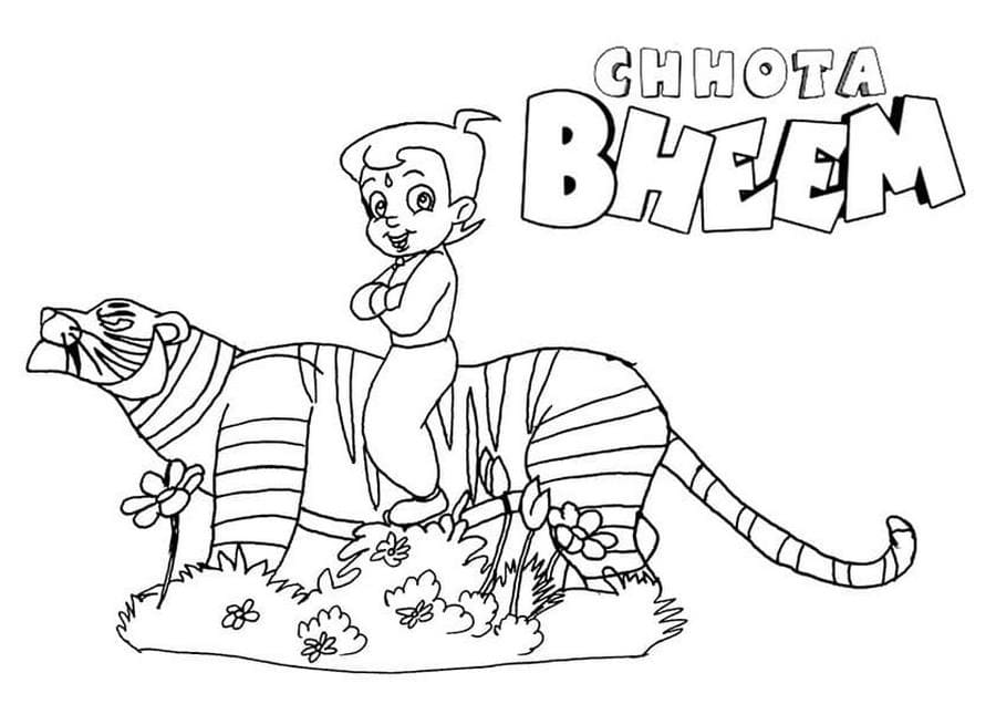 호랑이를 타고 있는 초타 비헴 coloring page