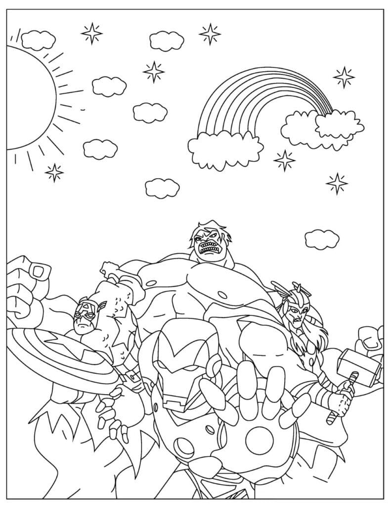 인쇄 가능한 어벤져스 coloring page