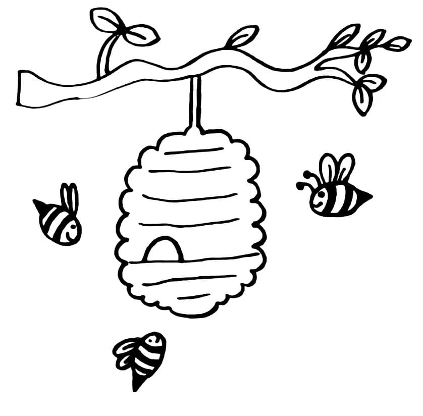 인쇄 가능한 꿀벌과 벌집