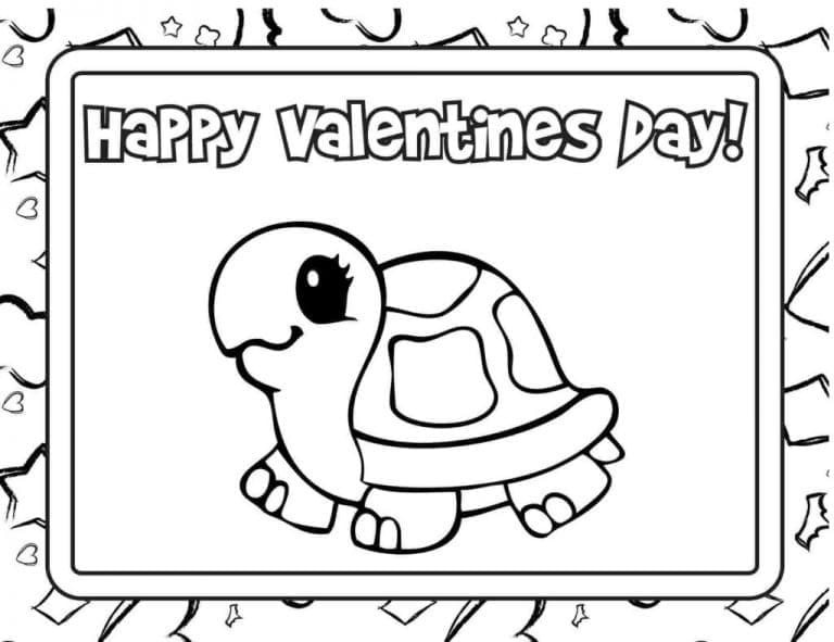 인쇄용 귀여운 발렌타인 카드 coloring page