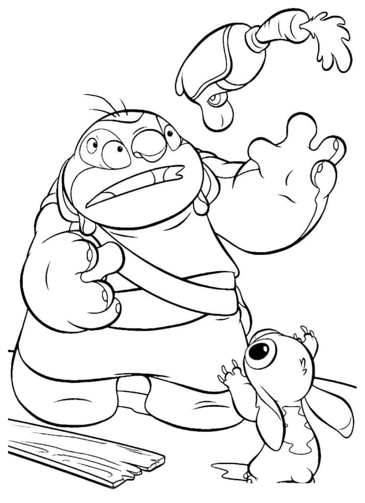 줌바와 스티치 coloring page