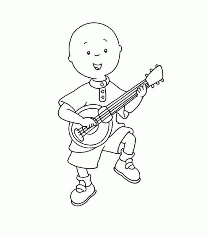 카유가 밴조를 연주하고 있다 coloring page