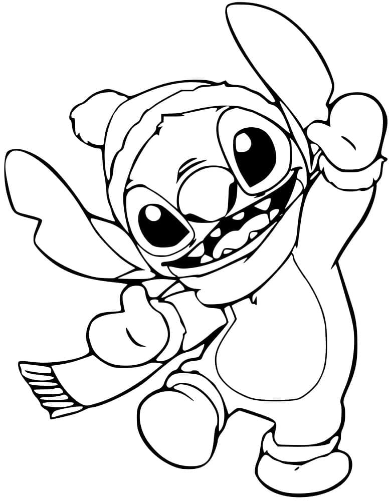 크리스마스에 스티치 coloring page