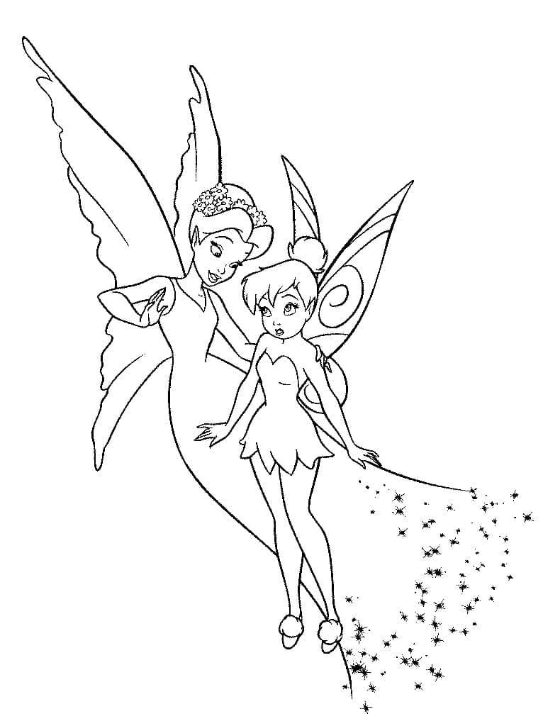 클라리온 여왕과 팅커벨 coloring page