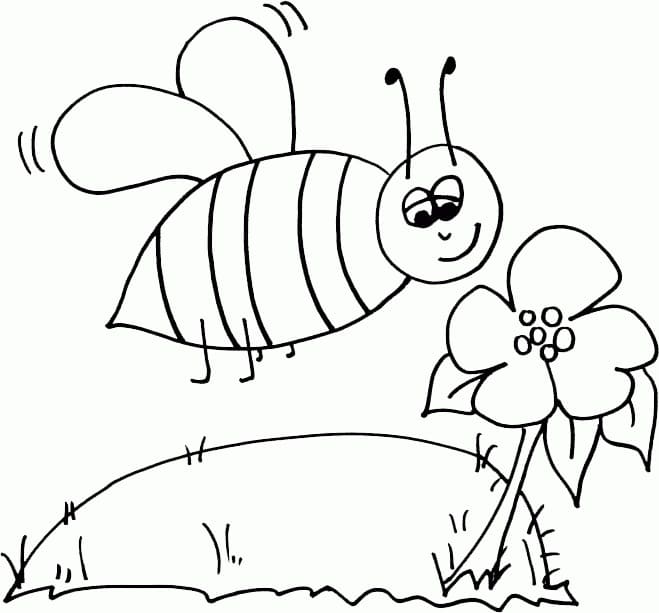 꿀벌과 꽃 coloring page