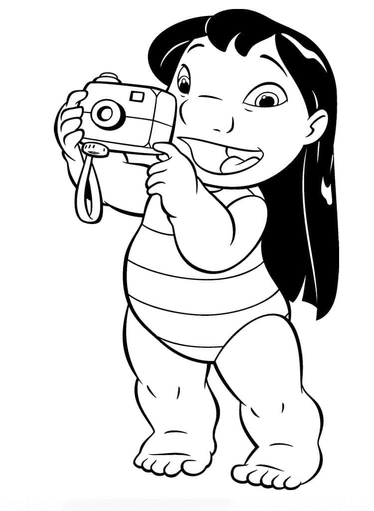 릴로와 카메라 coloring page