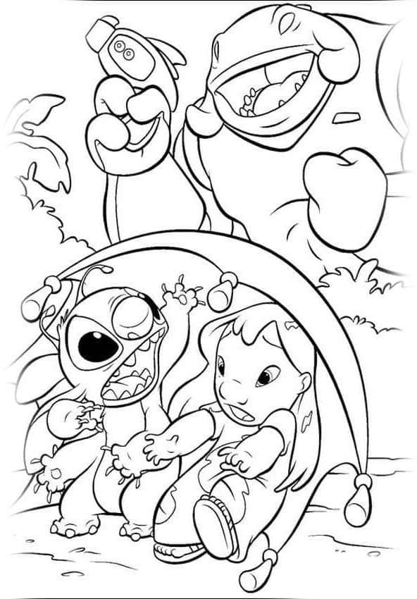 릴로와 스티치 숨기기 coloring page