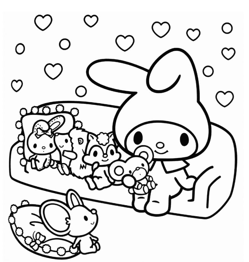 마이멜로디와 친구들 coloring page