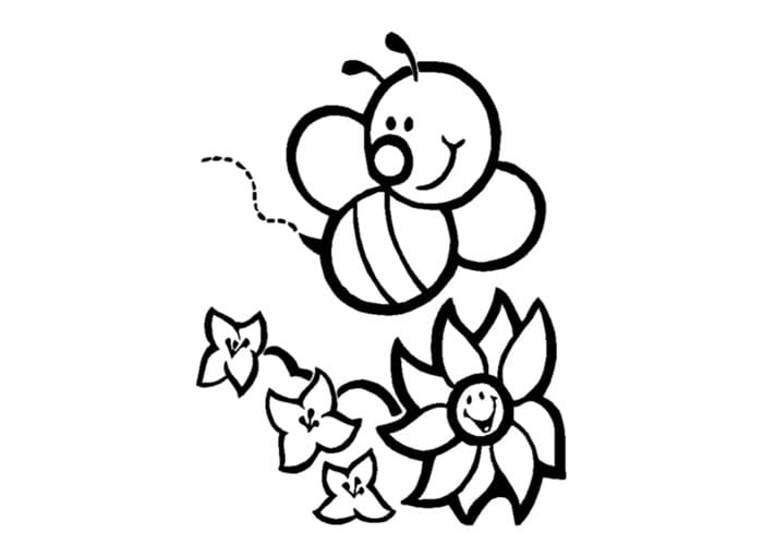 만화 벌과 꽃