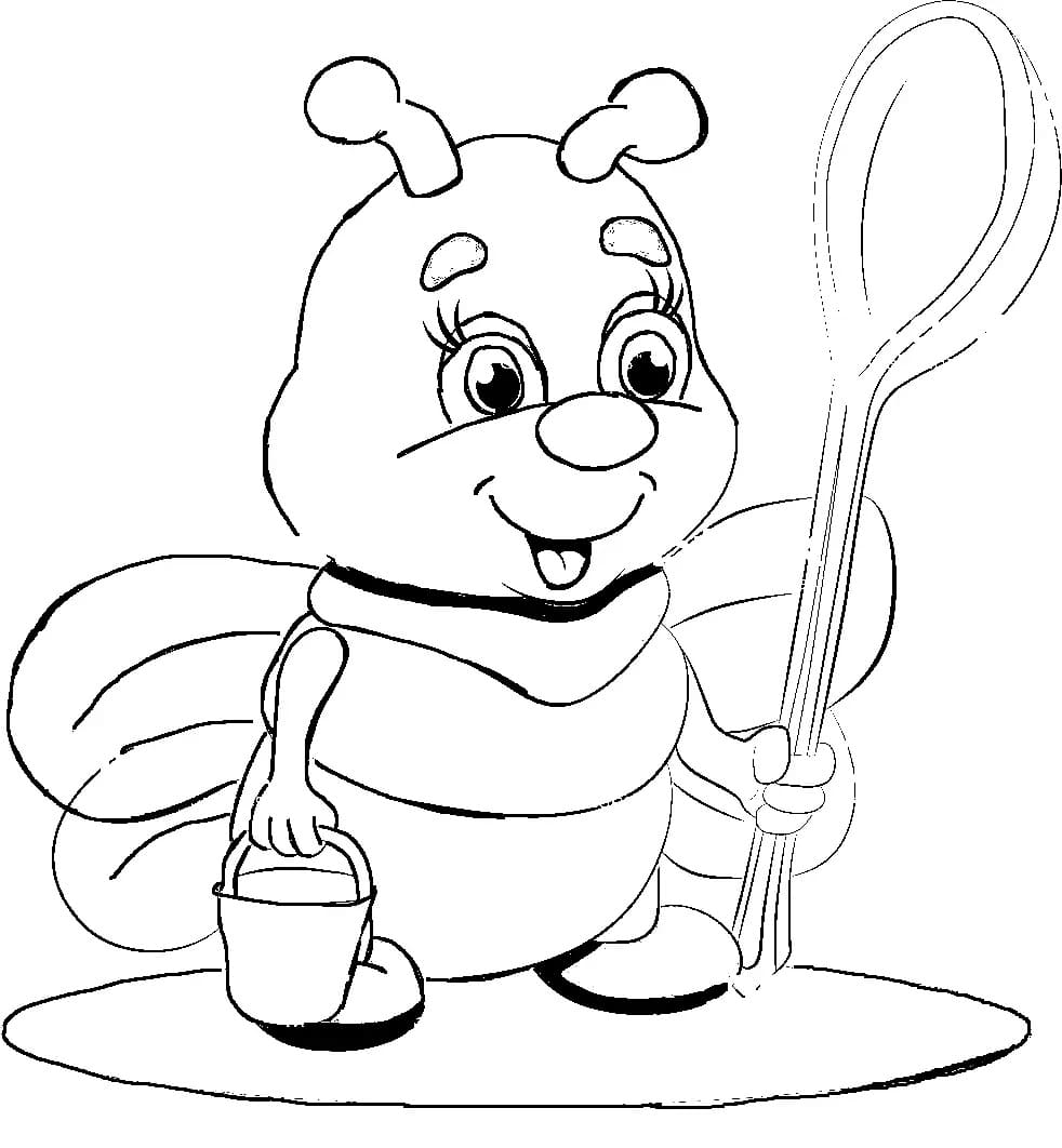 만화 꿀벌 스케치 coloring page