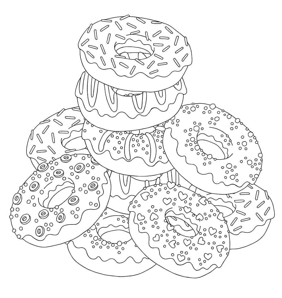 맛있는 도넛 coloring page