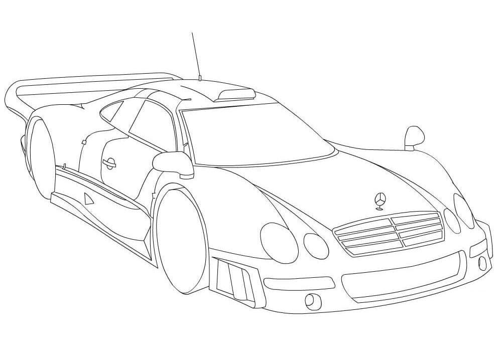 메르세데스 벤츠 CLK GTR 경주용 자동차 coloring page