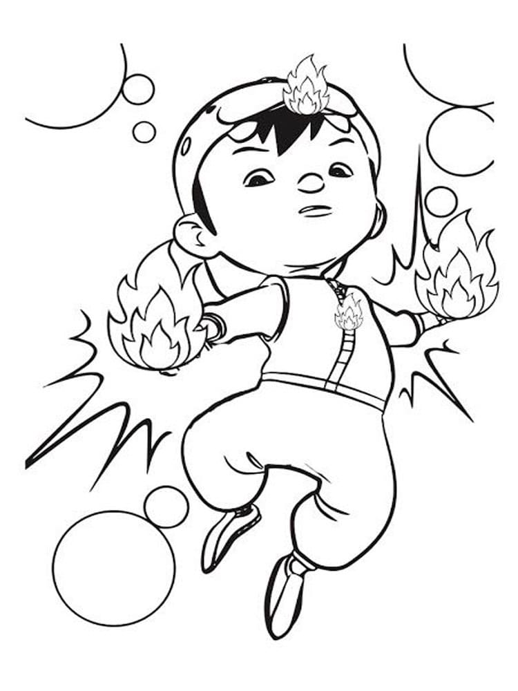 멋진 보보이보이 파이어 coloring page