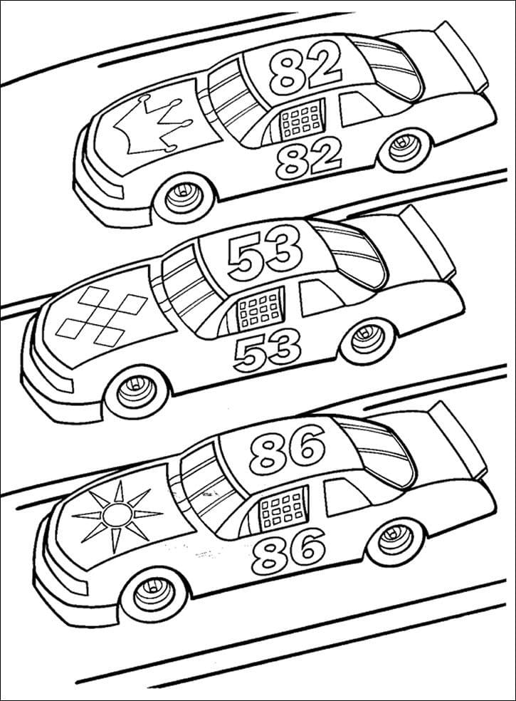 멋진 레이싱카 coloring page