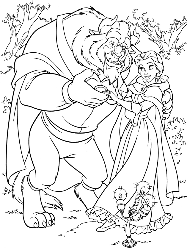 미녀와 야수 춤 coloring page