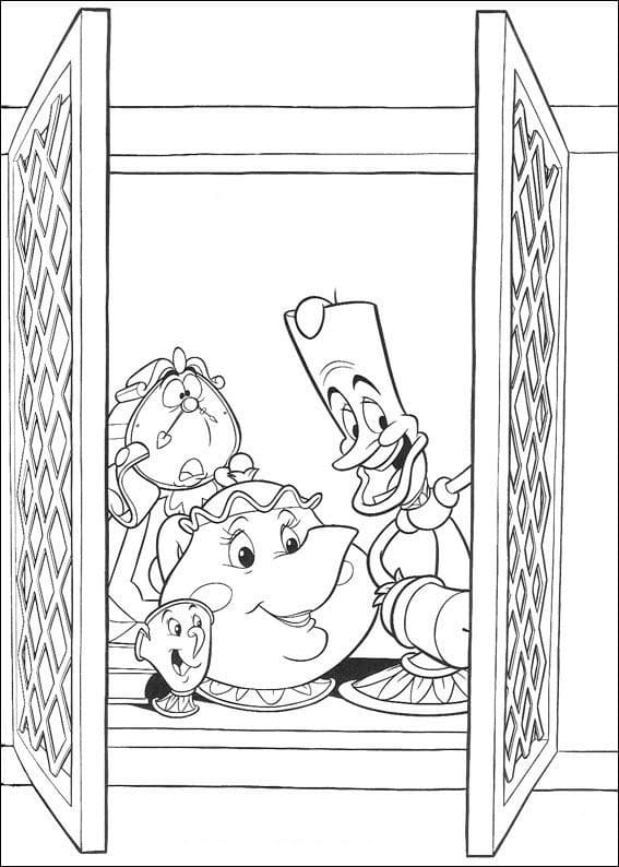 미녀와 야수 캐릭터 coloring page