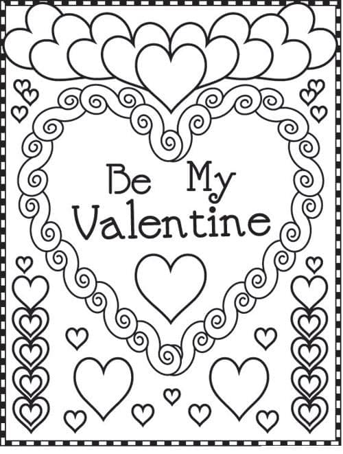 무료 발렌타인 카드 coloring page