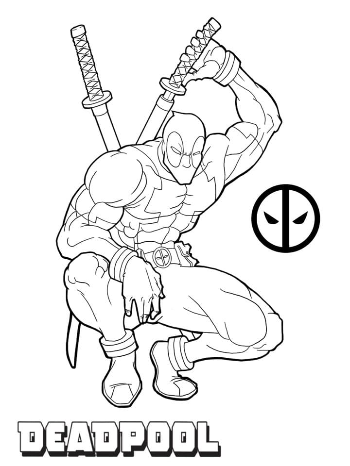 무료 데드풀 coloring page