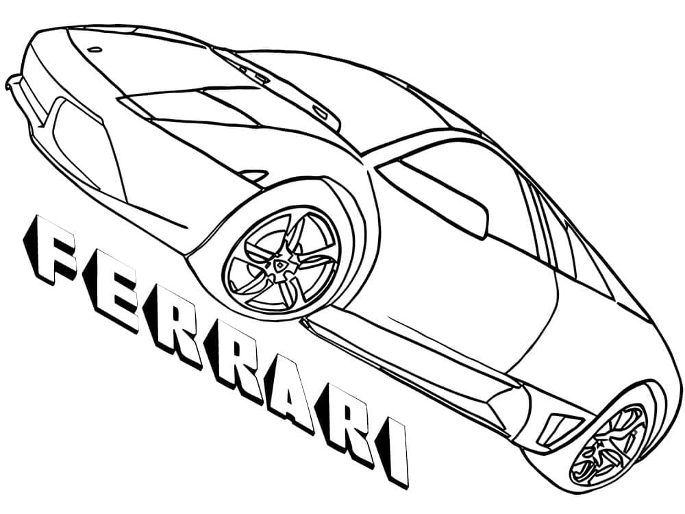 무료로 인쇄 가능한 페라리 자동차 coloring page