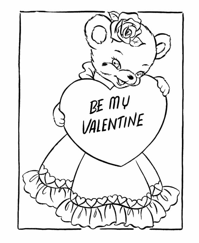 내 발렌타인 카드 수 coloring page