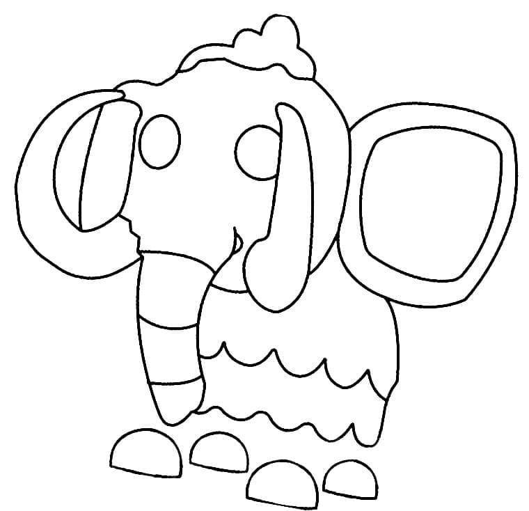 나를 입양해 주세요 털북숭이 매머드 coloring page