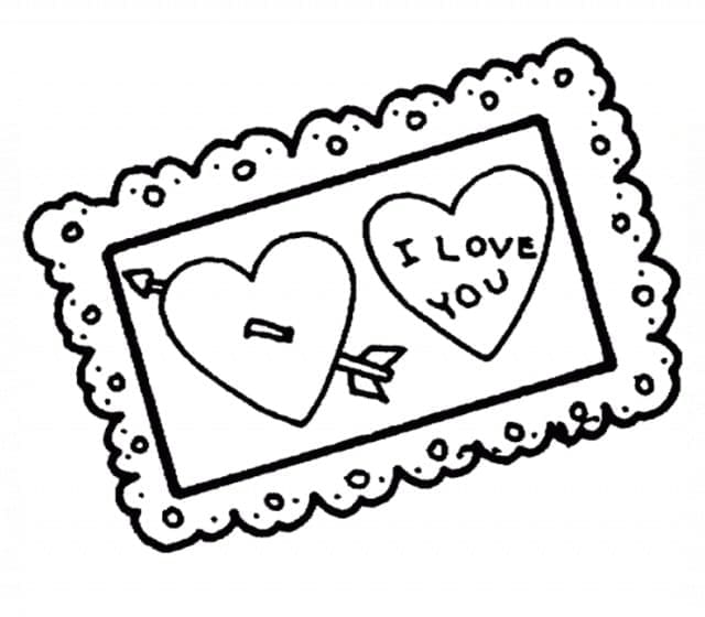 나는 당신을 사랑합니다 발렌타인 카드 coloring page