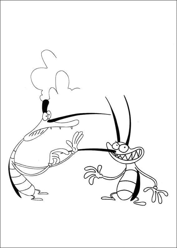오기와 바퀴벌레의 마키와 조이 coloring page