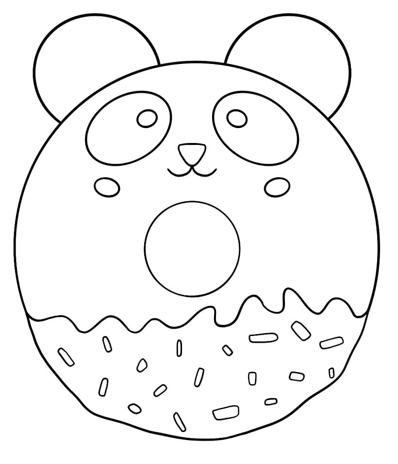 팬더 도넛 coloring page