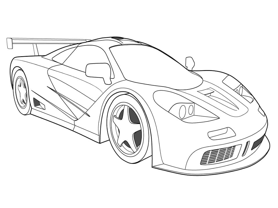 Race Car Free Printable coloring page