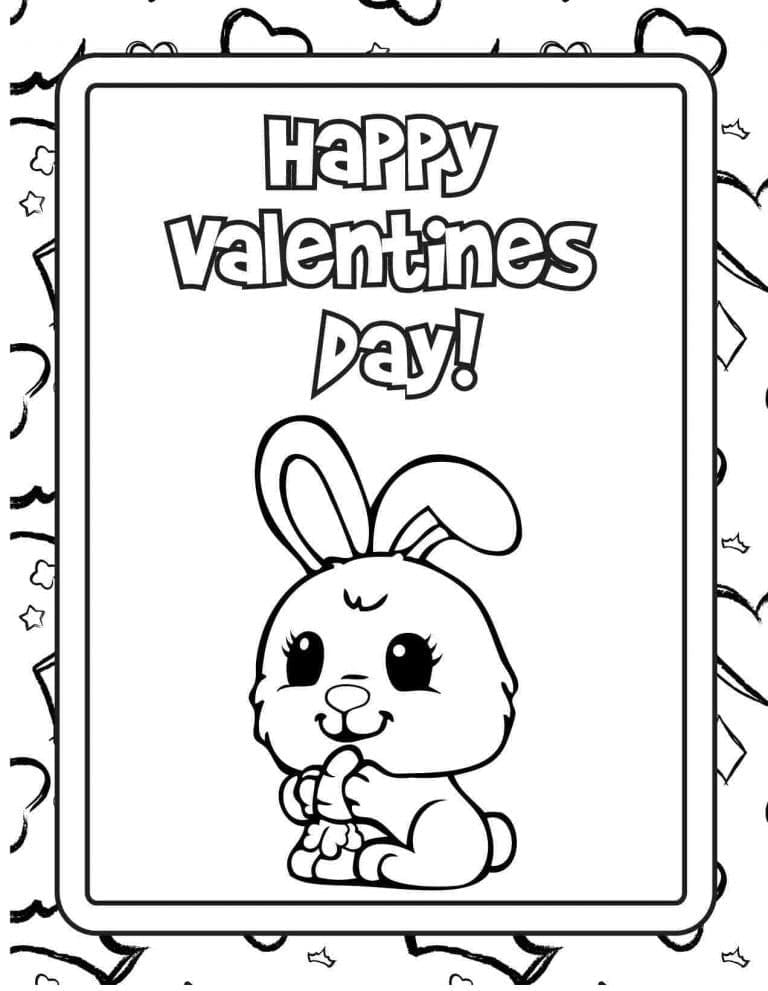 사랑스러운 발렌타인 데이 카드 coloring page