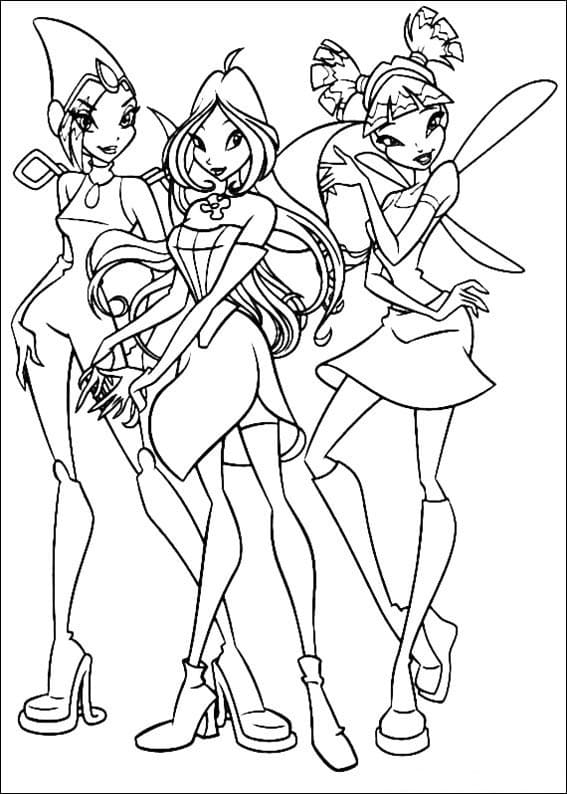 사랑스러운 윙스 클럽 요정 coloring page