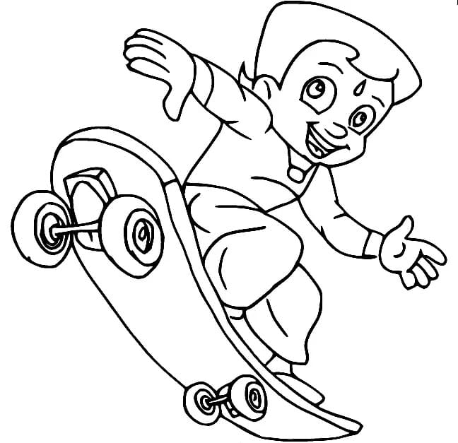 스케이트보드를 타는 비헴 coloring page
