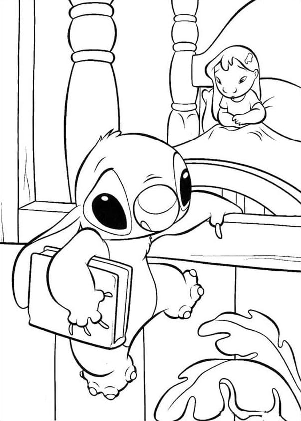 슬픈 스티치 coloring page