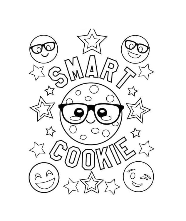 스마트 쿠키 이모티콘 coloring page