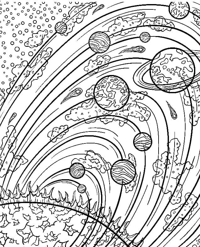 태양계 사이키델릭 coloring page