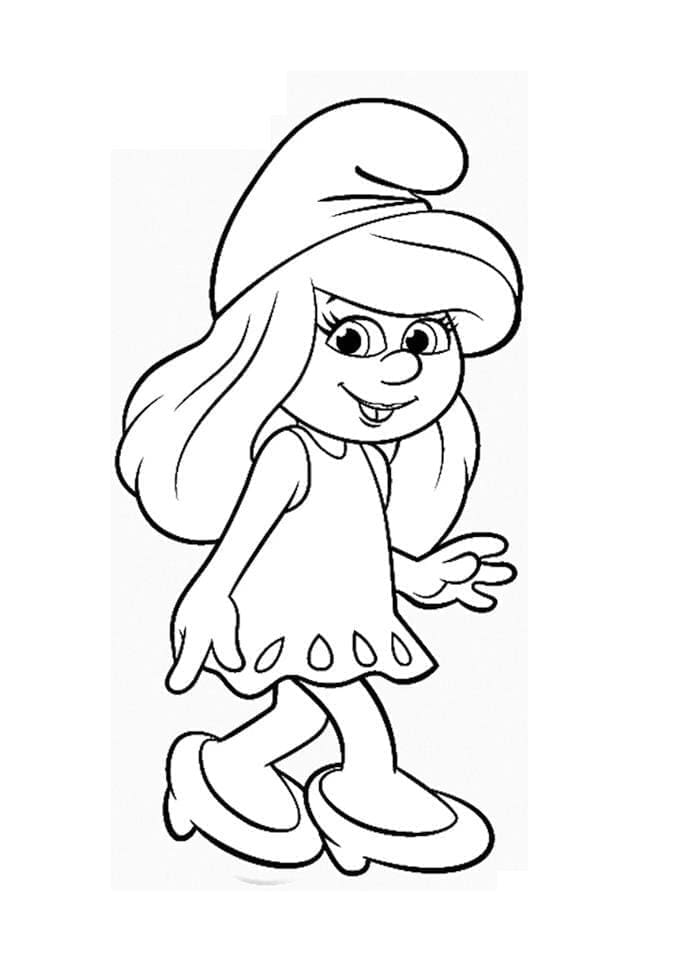 웃는 스머페트 coloring page