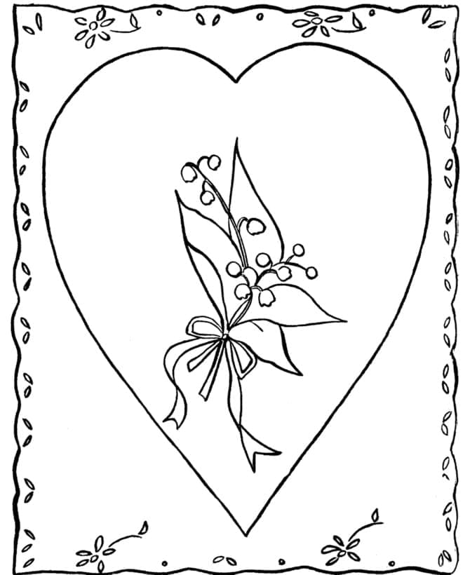 연인을 위한 발렌타인 카드 coloring page