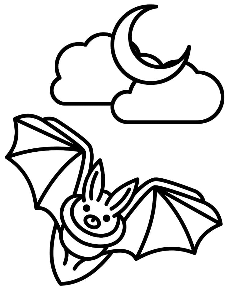 아이들을 위해 인쇄 가능한 박쥐 coloring page