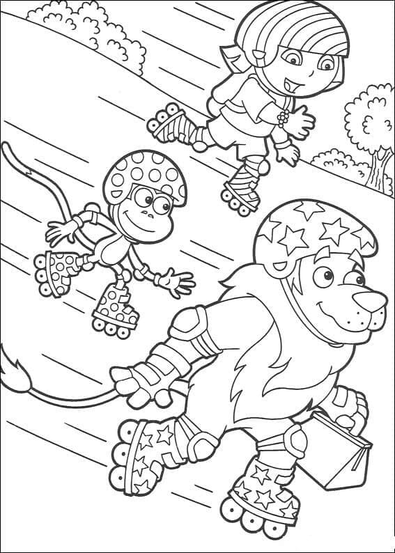 아이들을 위해 인쇄 가능한 도라 탐험가 coloring page