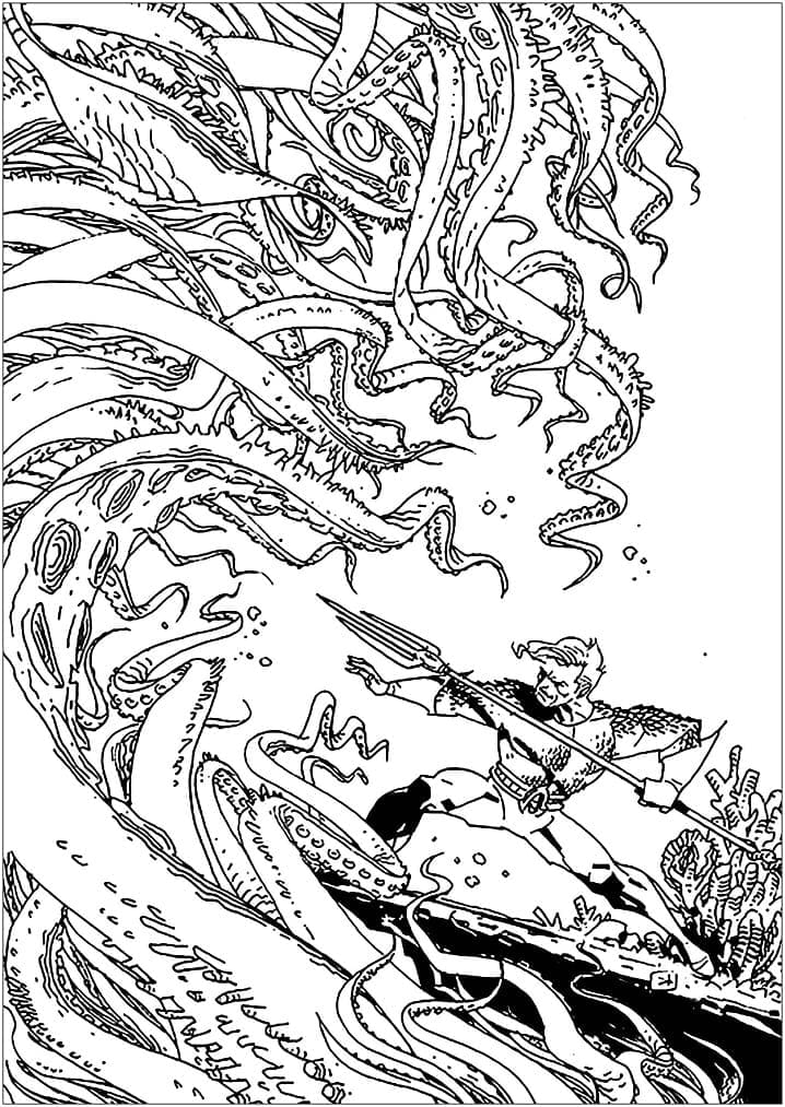 아쿠아맨과 몬스터 coloring page