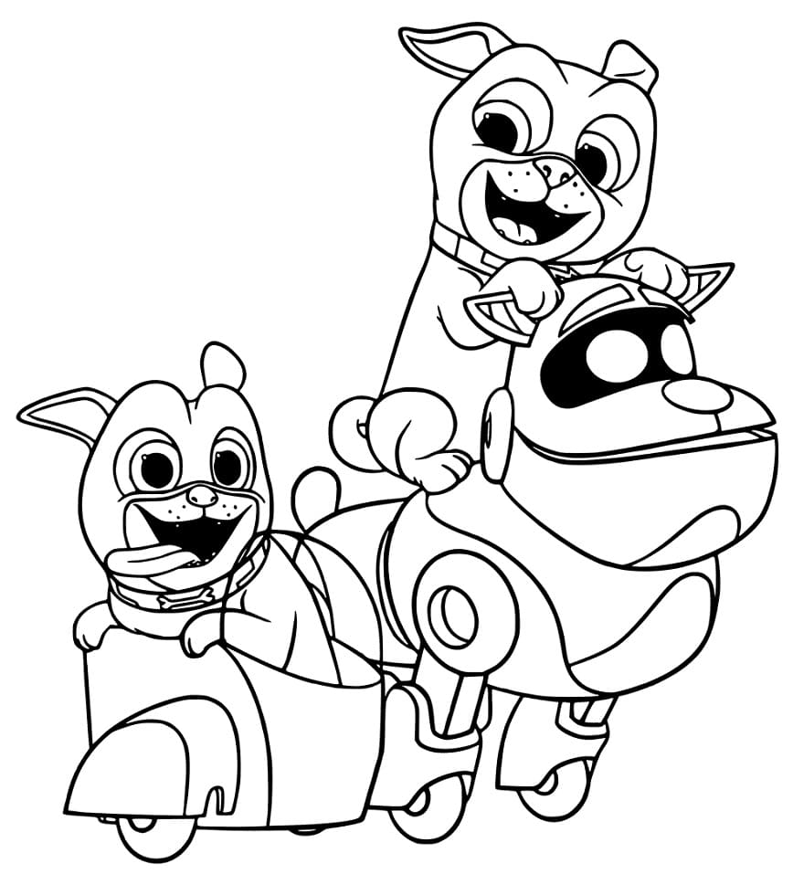 ARF를 사용한 빙고와 롤리 coloring page