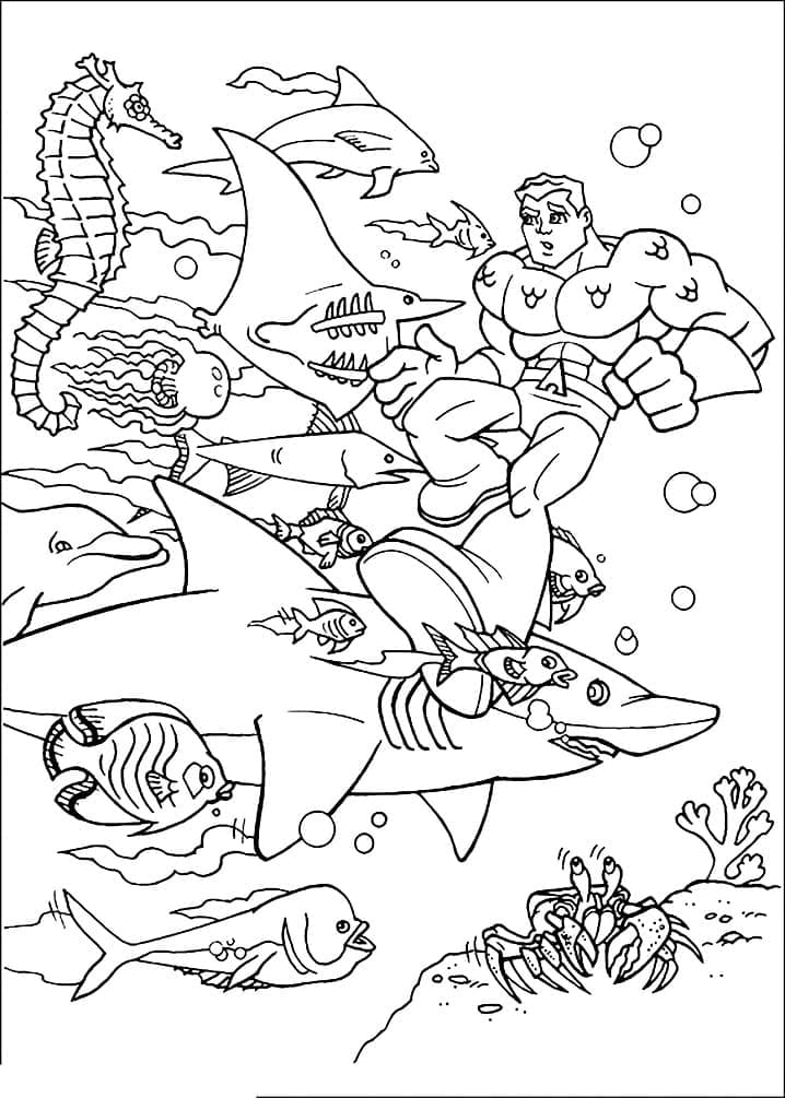바다 동물과 함께하는 아쿠아맨