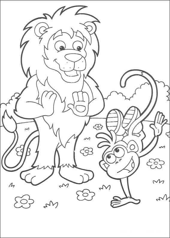 부츠를 신은 레온 coloring page