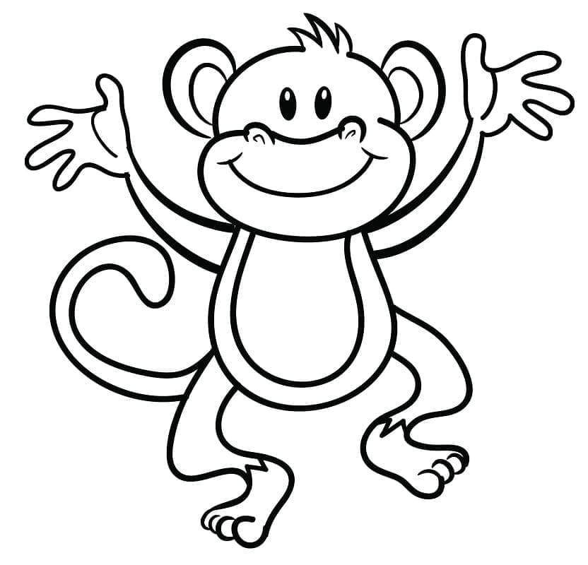 춤추는 원숭이 coloring page