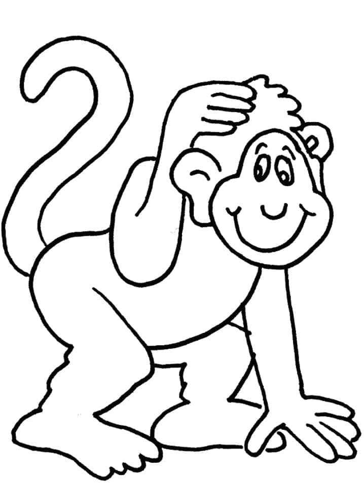 단순한 원숭이 coloring page