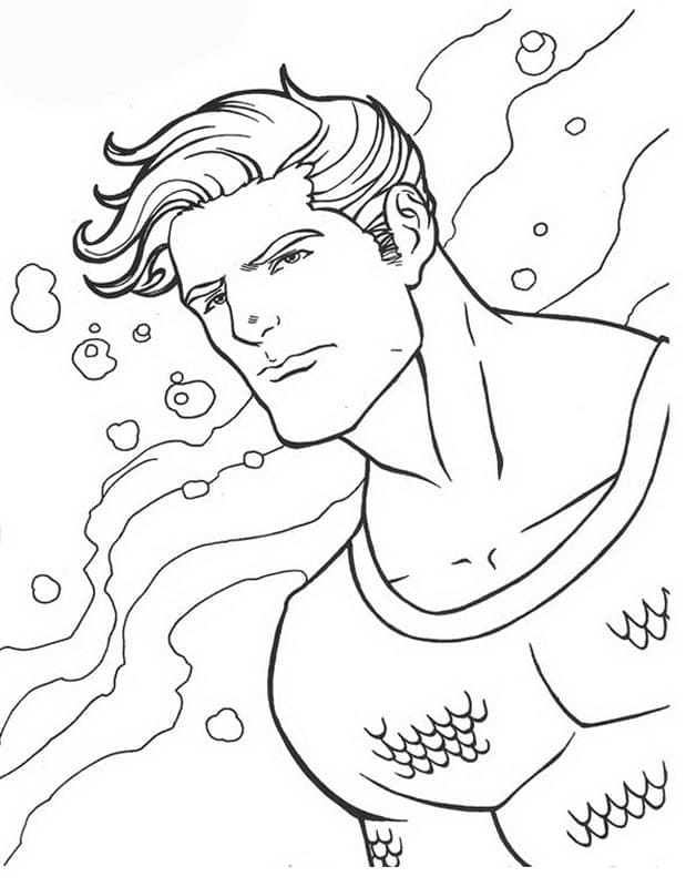 DC 슈퍼 히어로 아쿠아맨 coloring page