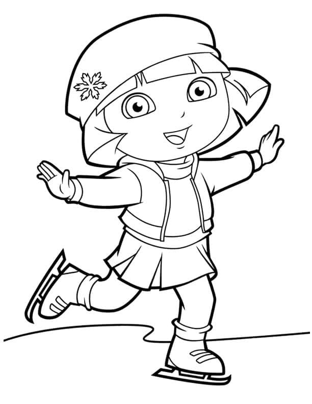 도라 아이스 스케이팅 coloring page